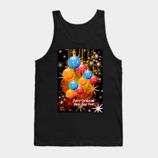 Bright christmas on black background Tank Top